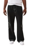 True Religion Baggy Big T Cotton Blend Sweatpants In Black