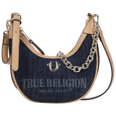 True Religion Bailey Denim & Pu Hobo Bag - Dark Denim In Blue
