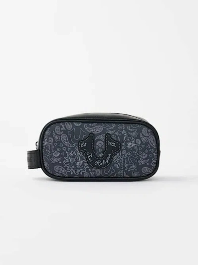 True Religion Bandana Print Horseshoe Travel Dopp Kit In Brown