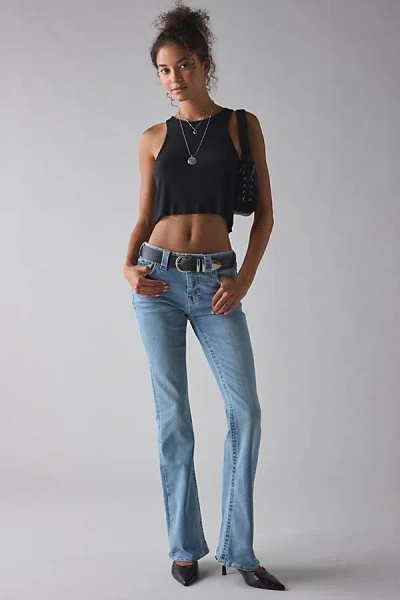 True Religion Becca Big T Flap Low-rise Bootcut Jean In Pine Blossom, Women's At Urban Outfitters In Blue