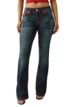 True Religion Becca Mr Boot Jeans Rhinestone Super T Flap In Blue