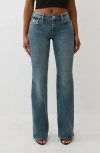 True Religion Becca Mid Rise Flap Pocket Bootcut Jeans In Blue