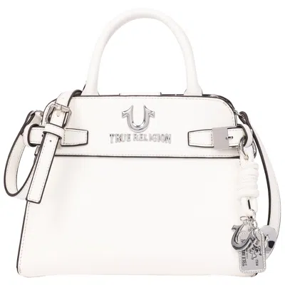 True Religion Beckham Smooth Belted Tote In White