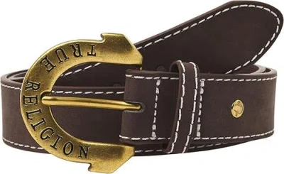 True Religion Belt With Horseshoe Buckle In Brown