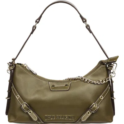 True Religion Belted Chain Strap Shoulder Bag In Green
