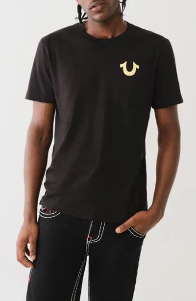 True Religion Big Buddha Foil Graphic T-shirt In Black