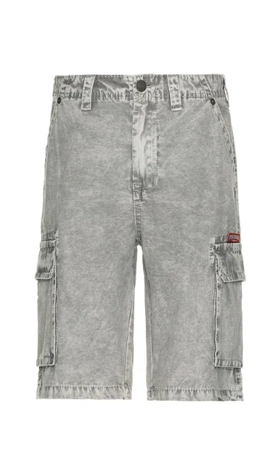 True Religion Big T Cargo Shorts In Granite Grey