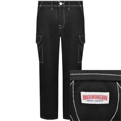 True Religion Big T Cargo Trousers Jet Black