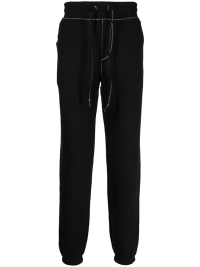 True Religion Big T Contrast-stitch Track Pants In Black