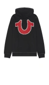 TRUE RELIGION BIG-T CROSS STITCH ZIP UP HOODIE