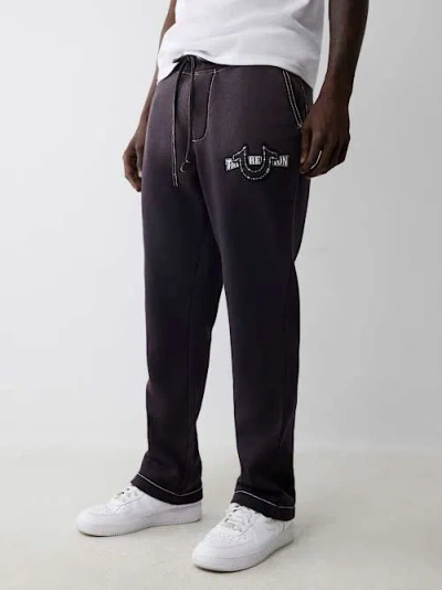 True Religion Big T Crystal Horseshoe Straight Sweat Pant In Blue