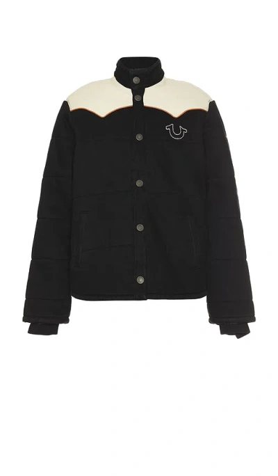 TRUE RELIGION BIG T WESTERN PUFFER JACKET