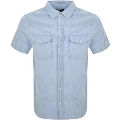 True Religion Big T Western Shirt Blue