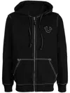 True Religion Big T Zip-up Hoodie In Schwarz