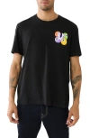 True Religion Billiard Buddha Relaxed Fit Puff Print Graphic T-shirt In Black