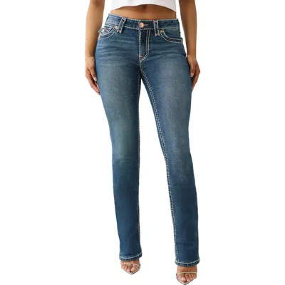 True Religion Billie Womens Mid-rise Stretch Straight Leg Jeans In Contera