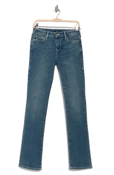 True Religion Billie Mid Rise Straight Leg Jeans In Blue