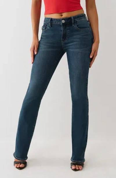 True Religion Billie Mid Rise Straight Leg Jeans In Blue