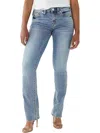 TRUE RELIGION BILLIE WOMENS MID-RISE LIGHT WASH STRAIGHT LEG JEANS