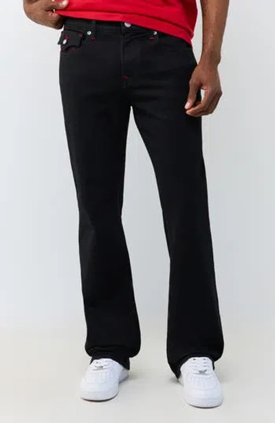 True Religion Billy Appliqué Button Flap Bootcut Jeans In Black