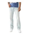 True Religion Mens Drover Light Wash Rocco Faded-wash Straight-leg Slim-fit Stretch-denim Jeans In White