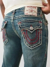 True Religion Billy Rope Stitch Bootcut Jean 34" In Blue