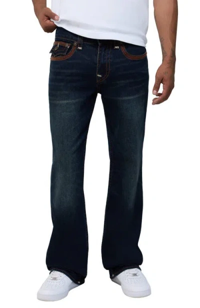 True Religion Billy Super Flatlock Flap Bootcut Jeans In Blue