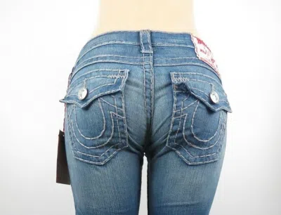 Pre-owned True Religion Billy Super T Women Jeans, Industrial, Size 25, Retail $319.00 In Blue