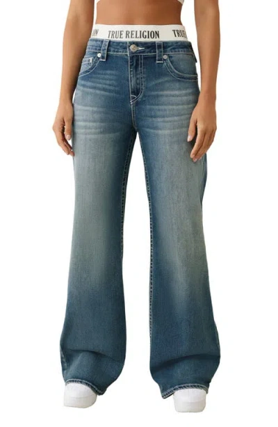 True Religion Bobbi Boxer Waistband Baggy Wide Leg Jeans