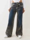 True Religion Bobbi Flocked Super T Baggy Jean In Blue