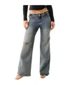 True Religion Bobbi Frayed Low Rise Baggy Jean In Gray
