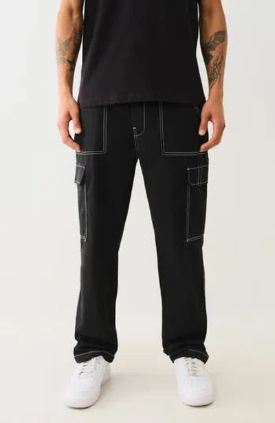True Religion Bobby Baggy Cargo Pants In Black