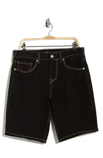 True Religion Bobby Baggy Denim Shorts In Black