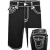 True Religion Bobby Rope Stitch Shorts Black In Black