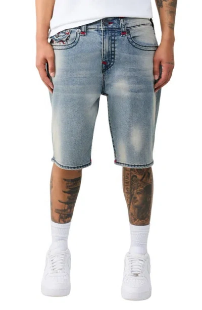 True Religion Bobby Super T Baggy Denim Shorts In Blue