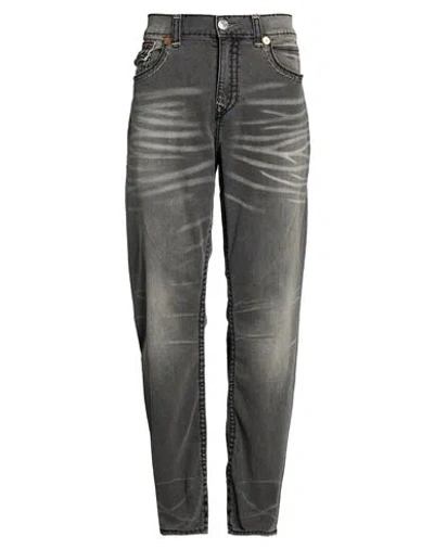 True Religion Bobby Super T Man Jeans Charcoal Size 34w-32l Cotton, Polyester, Rayon, Elastane In Gray