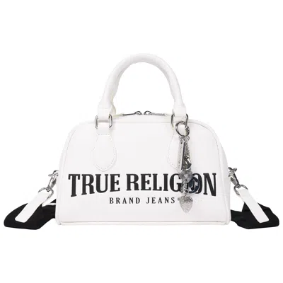 True Religion Bombe Logo Satchel With Charm In White