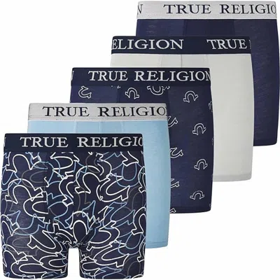 True Religion Kids'  Boxer Briefs Pack Of 5 In Blue
