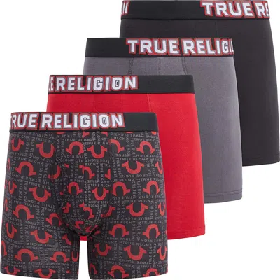 True Religion Boxer Briefs Stretch Underwear Pack Of 4 In Multi