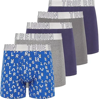 True Religion Boxer Briefs Stretch Underwear Pack Of 5 In Multi