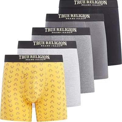 True Religion Boxer Briefs Stretch Underwear Pack Of 5 In Multi