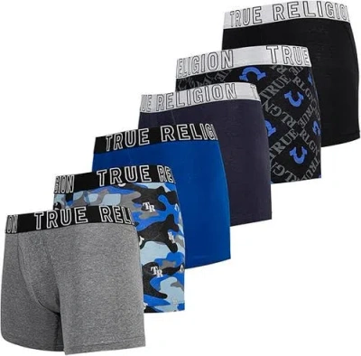 True Religion Boxer Briefs Stretch Underwear Pack Of 6 In Blue