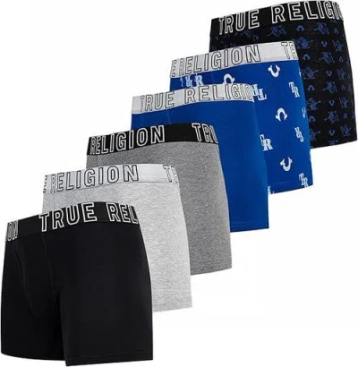 True Religion Boxer Briefs Stretch Underwear Pack Of 6 In Multi