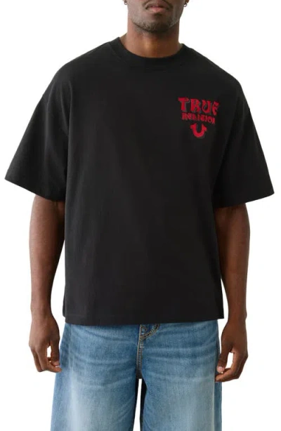 True Religion Boxy Flocked Graphic T-shirt