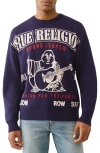 True Religion Boxy Logo Sweater In Black
