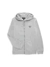 True Religion Babies' Boy's Buddha Logo Graphic Hoodie In Heather Grey