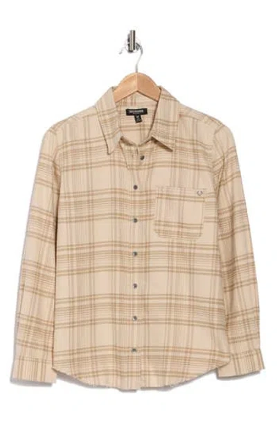 True Religion Boyfriend Plaid Cotton Button-up Shirt In Natural Plaid