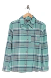 True Religion Boyfriend Plaid Cotton Button-up Shirt In Winter White Green