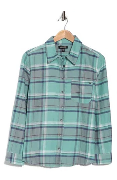True Religion Boyfriend Plaid Cotton Button-up Shirt In Winter White Green