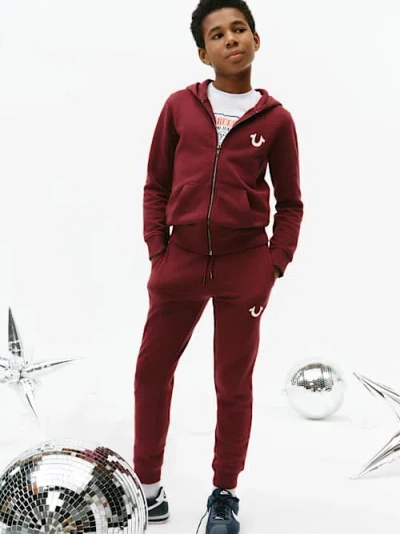 True Religion Boys Embroidered Horseshoe Jogger In Red